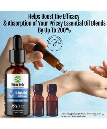 Happy Body Liquid MSM Drops - Highest MSM Content for Oral & Topical Use - 4 fl. oz Bottle - Buy Online on GoSupps.com