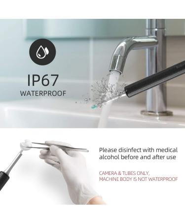 Wireless 1080P FHD Ear Wax Removal Endoscope & Otoscope for iPhone, iPad & Android - Earwax Remover Tool with 6 LED Lights - Black - Buy Online on GoSupps.com
