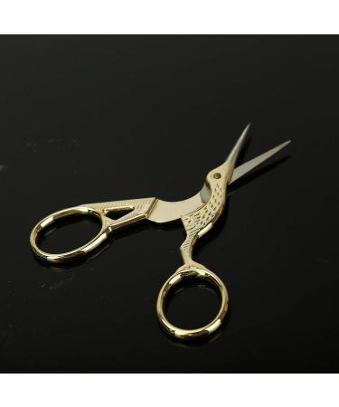 AQUEENLY Embroidery Scissors - Stainless Steel Sharp Stork Scissors for Sewing, Crafting, and Needlework - 2 Pcs Gold Small Shears (3.6 Inches) - Buy Online on GoSupps.com