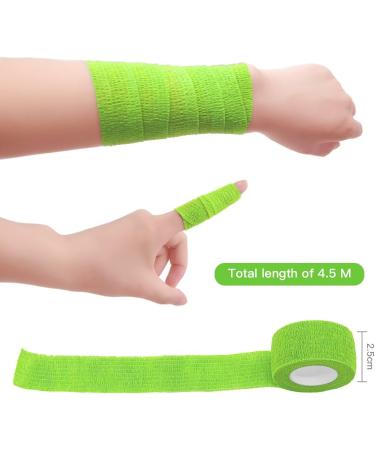 Self Adhesive Finger Tape Rolls - Non-Woven, Ventilated Wrap for Sprains, Swelling, and Soreness - 10PCS 1in X 14.7ft (Green) - Buy Online on GoSupps.com