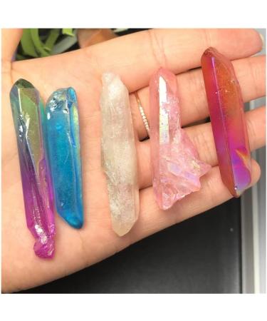 5 Pack Natural Crystal Points Rainbow Titanium Treated Quartz Rods Natural Quartz Crystal Minerals s - Buy Online on GoSupps.com