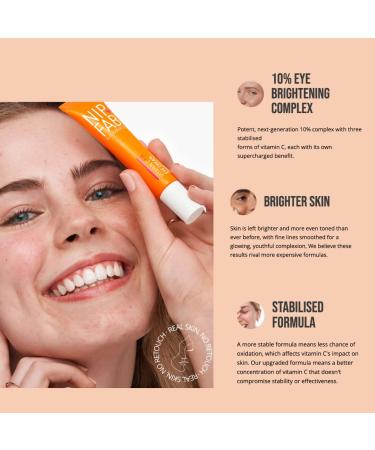Nip+Fab Vitamin C Fix Eye Cream 10% | Brightening & Smoothing Eye Treatment with Peptides Caffeine & Niacinamide | 3 Forms of Vitamin C - Buy Online on GoSupps.com
