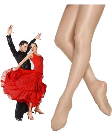Ultra Shimmery Full Foot Dance Tights in Light Toast - Kids/Women's Large-X-Large - Buy Online on GoSupps.com