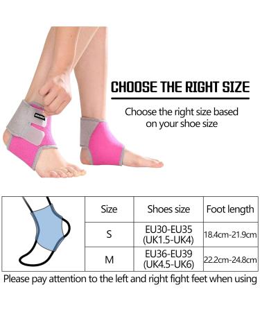 EULANT Kids Ankle Brace - Compression Sleeve for Foot & Ankle Swelling Injury Recovery | Ideal for Ice Skating Dance Hiking Running - Small Rose - Buy Online on GoSupps.com