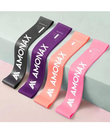 Amonax Resistance Bands Set for Legs, Glutes & Arms - Yoga Pilates Mini Loop Bands for Women and Men - Home Gym Exercise Fitness - Therapy Stretch Bands - Pink+Orange+Purple+Grey - Buy Online on GoSupps.com