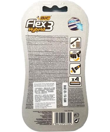 BIC Flex 3 Hybrid Razor Set for Men - 3 Blades 1 Razor Handle & 4 Replacement Blades - International Shipping Available - Buy Online on GoSupps.com