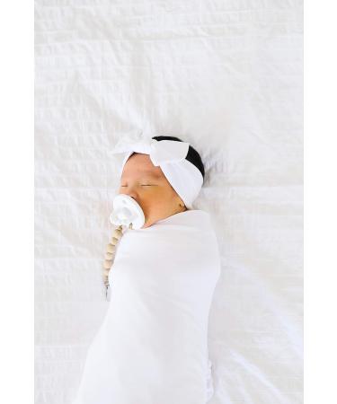 Copper Pearl Baby Stretchy Knit Headband Bow in Dove - Soft and Stylish Accessory - Buy Online on GoSupps.com