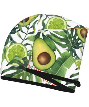 Hair Towel Wrap - Quick Drying Towel Turban in Watercolor Green Tropical | Best Hair Drying Solution - Buy Online on GoSupps.com