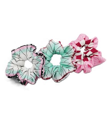 Colorful Hair Scrunchies Set - 9 Pcs Anime Hair Bow Ponytail Holders for Women and Girls - Buy Online on GoSupps.com