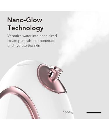 Fancii Nano Ionic Facial Steamer Hot & Cool with Aromatherapy - 30 Min Steam Time, 6 Spa Settings - Professional Home Face Sauna for Moisturizing & Pore Cleansing - Buy Online on GoSupps.com
