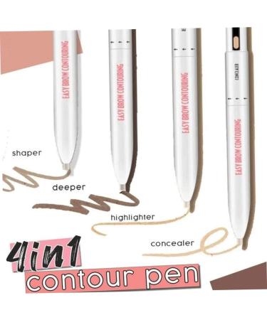 Eyebrow Pen Eyebrow Contour Pen 4 In 1 Makeup Pen Long Lasting Rotate Defining Highlighting Brow Pencil Eyebrow Colours Blonde 1# Blonde - Buy Online on GoSupps.com