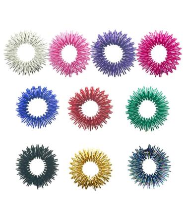 10 pieces of acupressure rings Massage rings for fingers massage rings for finger acupressure ring massage ring for stress reduction and promotion of blood circulation finger massage or toe massage.Color