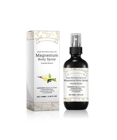 Magnesium Oil Spray For Sleep And Foot Care - 100ml Vanilla Butter Magnesium Spray For Feet Magnesium Oil For Feet Topical Magnesium Body Spray Magnesium Sleep Spray