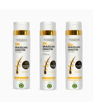 Keratin Hair Care Set | 300 ml Shampoo | 300 ml Treatment Cream | 300 ml Finisher for Ultimate Hair Restoration