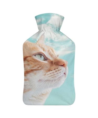 Hot Water Bottle With Lid Cat And Butterfly Rubber Hot Water Bag For Pain Relief Cramps Foot Warmer Hot And Cold Therapy
