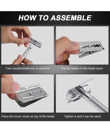 Uraqt Safety Razor for Men - Stainless Steel Vintage Razor Plane with 10 Blades Travel Etui & Built-in Mirror | High-Quality Wet Shaving - Buy Online on GoSupps.com