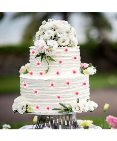 Uposao 100 Pieces Edible Flowers Cupcake Toppers Sticky Rice Paper Decorative Cake Decorations Birthday Party Food Decorations 100Pcs - Buy Online on GoSupps.com