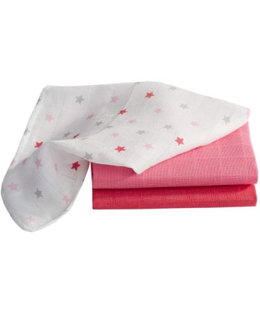 Buy Bornino Mull Towels 3-Pack - 30x30 cm Pink/White Strong Suction Mull Diapers - Pure Cotton Twice Woven | International Shipping - Buy Online on GoSupps.com