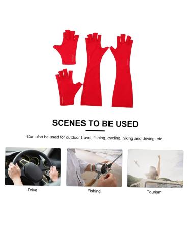 FRCOLOR 2 Pairs Nail Gloves Sunblock Fingerless Gloves Gel Nail Lamp Gloves Nail Lamp Protection Gloves Anti Uv Glove Anti Glove Driving Gloves Nail Gel Hand Guard Dedicated Mj03 Polyester 25X9X0.4CM - Buy Online on GoSupps.com
