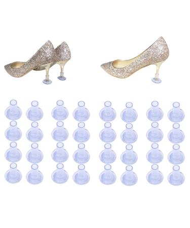 AHCUTE 16 Pairs High Heel Stoppers   4 Sizes Heel Stoppers for Women Grass Wedding  Clear Heel Protectors for Shoes Walking on Grass and Uneven Floor Heel Grass Stoppers (Transparent)