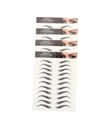 Beavorty 12 Sheets Eyebrow Stickers Black Makeup Makeup Tool Stickers False Eyebrows Dark Brown Natural