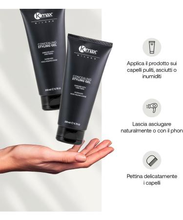 Kmax International SRL Kmax Hair Gel with Keratin Fibers Volume Effect 200 ml Color Gel for Thinning Hair Hair Gel for Women and Men Black - Buy Online on GoSupps.com