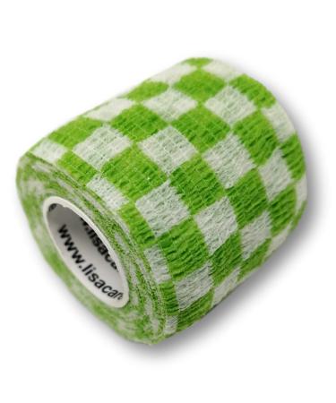 Lisacare adhesive bandage self -adhesive - 2 rolls 5cm wide - Klauenverband for pets & horses - cohesive breathable elastic - huge color & motif selection (Karo Gr n) Karo Gr n 2 -Set