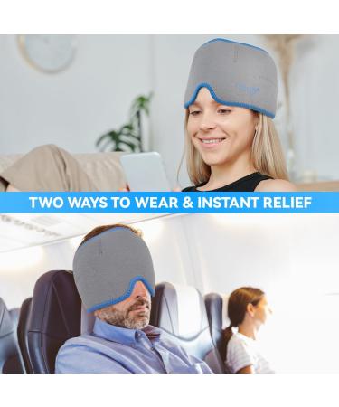 NEWGO Migraine Relief Head Ice Wrap - Reusable Hot Cold Therapy Headache Hat for Chronic Migraine, Tension Headache, Chemotherapy - Grey - Buy Online on GoSupps.com