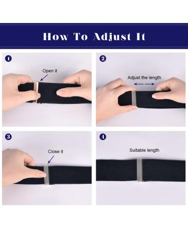 ACWOO Men's Wide 4cm Braces | Adjustable Elastic Y-Shape Black Braces with 4 Strong Metal Clips - Buy Online on GoSupps.com