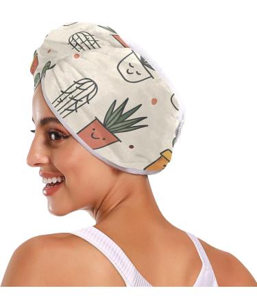 Buy Potted Plants Hair Towels 2 Pack - Super Absorbent Quick Dry Hair Turbans for Women & Girls - Perfect Hair Drying Solution - Buy Online on GoSupps.com