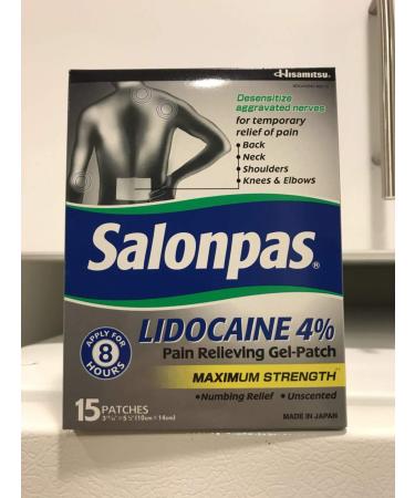 Salonpas LIDOCAINE Pain Relieving Maximum Strength Gel 15Patch