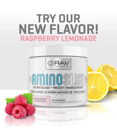Amino Slim: Vegan BCAA Weight Loss Drink for Women | Post-Workout Recovery & Fat Burning | Appetite Suppressant & Metabolism Booster | Stress Relief | Raspberry Lemonade - 5.29 oz - Buy Online on GoSupps.com