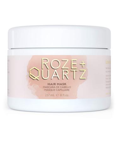 Roze + Quartz Hair Mask for Dry Damaged Hair- Deep Conditioning Hair Mask for Color Treated Hair & All Hair Types- Paraben & Sulfate Free Vegan Hair Conditioning Treatment for Damaged Dry Hair 8 Ounce / 237 ml