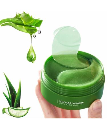 60 PCS Aloe Vera Under Eye Patches Under Eye Masks Eliminate Dark Circles Minimize Fine Lines Pure Natural Extracts Improve And Firm Eye Skin Hydrating Eye Mask Skincare