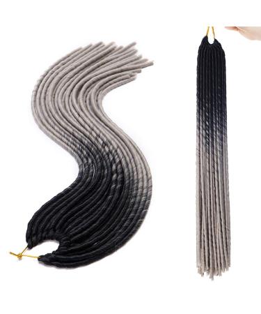 Tess Braids Extensions - Ombre 20 Twist Crochet Braiding Hair (100g) - Smooth Faux Locs | Black/Dark Gray | 20 Strands/Pack - International Shipping Available - Buy Online on GoSupps.com