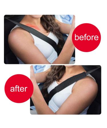 BUIFU 2-Piece Belt Pad | Car Safety Belt Cushions | Black Auto Seat Shoulder Protection | Comfortable & Soft Buckling Belt Pads for Adults - Buy Online on GoSupps.com