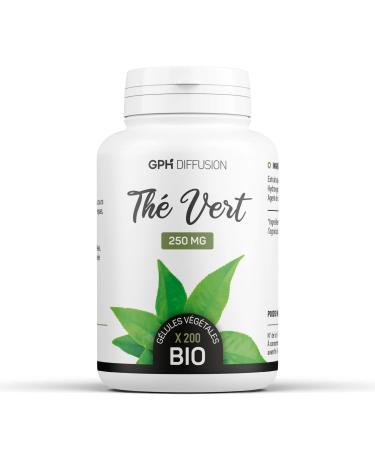 Organic Green Tea - 250 mg - 200 Vegetable Capsules