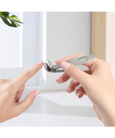 Angled Nail Clippers Thick Nail Clippers for Men | Large Angled Head Nail Clippers - Wide Jaw Nail Clippers with Wide Opening Ergonomic Anti Splash Nail Clippers for Men Grey Silver Single - Buy Online on GoSupps.com