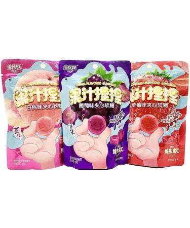 Fruit Juice Gummies Fruit Fudge 60% Juice Content White Peach Grape Flavored Soft Candy Chewing Candy Peelable Juice Gummy Candy Chinese Sweets Dessert Casual Candy Snacks Gift (Strawberry 2bag) Strawberry 2bag - Buy Online on GoSupps.com