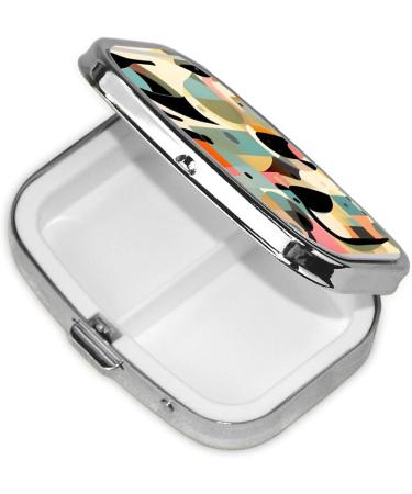 Mid-Century Modern Art Cat Pill Box | 2 Compartment Travel Organizer | Cute Small Pill Case for Purse | Unique Gifts for Cat Lovers - Buy Online on GoSupps.com