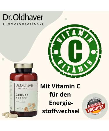 Dr. Oldhaver Green Coffee Capsules (120 pcs) - Premium German Quality Vegan High-Quality Green Coffee Extract with Vitamin C for Energy Metabolism - Buy Online on GoSupps.com