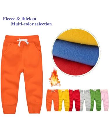 CuteOn Unisex Kids Elastic Waist Cotton Warm Trousers - 4 Years Orange | Baby Pants Bottoms 1-5 Years - Buy Online on GoSupps.com