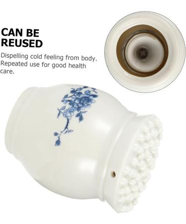 Partykindom 2st Porcelain Moxibustion Device - Portable Ceramic Physiotherapy Instrument for Body Massage | Moxa Burner & Suction Cup Scraper - Buy Online on GoSupps.com