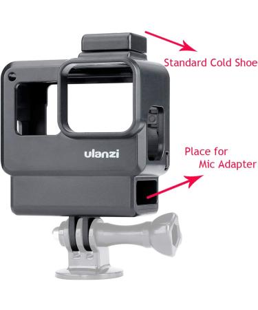 V2 Housing Case Vlogging Frame with Microphone Cold Shoe Mount for GoPro Hero 7/6/5 - Action Camera Accessories - Buy Online on GoSupps.com