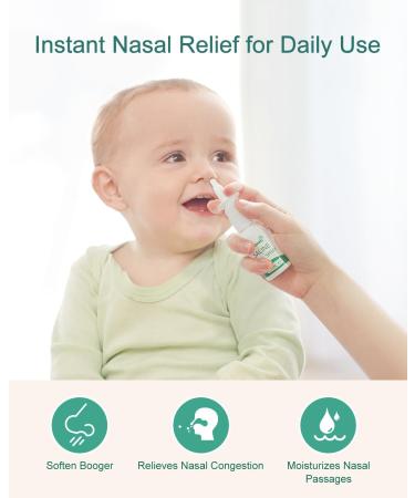 GROWNSY Baby Saline Nasal Spray 2 PCS - Natural, Xylitol Infused, Non-Alcoholic Formula for Instant Relief and Daily Nasal Care - Buy Online on GoSupps.com