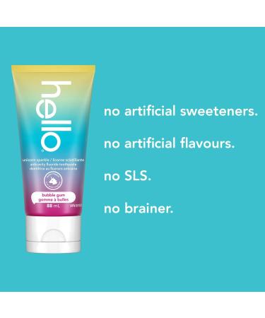 hello Kids Fluoride Toothpaste Vegan and Sls Free Unicorn Sparkle Natural Bubble Gum 88 mL Bubblegum 88 ml (Pack of 1) - Buy Online on GoSupps.com