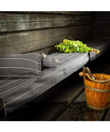 JOKIPIIN Linen Sauna Pillow LIITURAITA BLACK | Premium Finnish Quality for Relaxation - Buy Online on GoSupps.com
