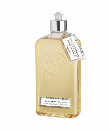 Natural Kitchen Soaps Fragrant Plant-Based Concentrated Liquid Soap 14-Ounce Amber Woods