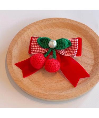 Cute Kids Hairpins 2pcs Sweet Cherry Bow Hair Barrettes Non-slip Hair Clips Children Headwear Girls Hair Accessories - Buy Online on GoSupps.com