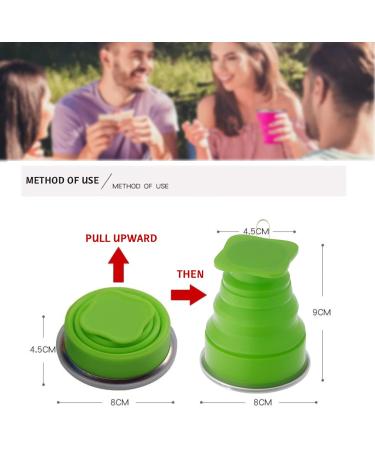 Collapsible Silicone Cup for Travel and Outdoor Activities - Portable and Reusable Green Folding Mug - Buy Online on GoSupps.com